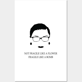 Ruth Bader Ginsburg Fragile Like a Bomb Posters and Art